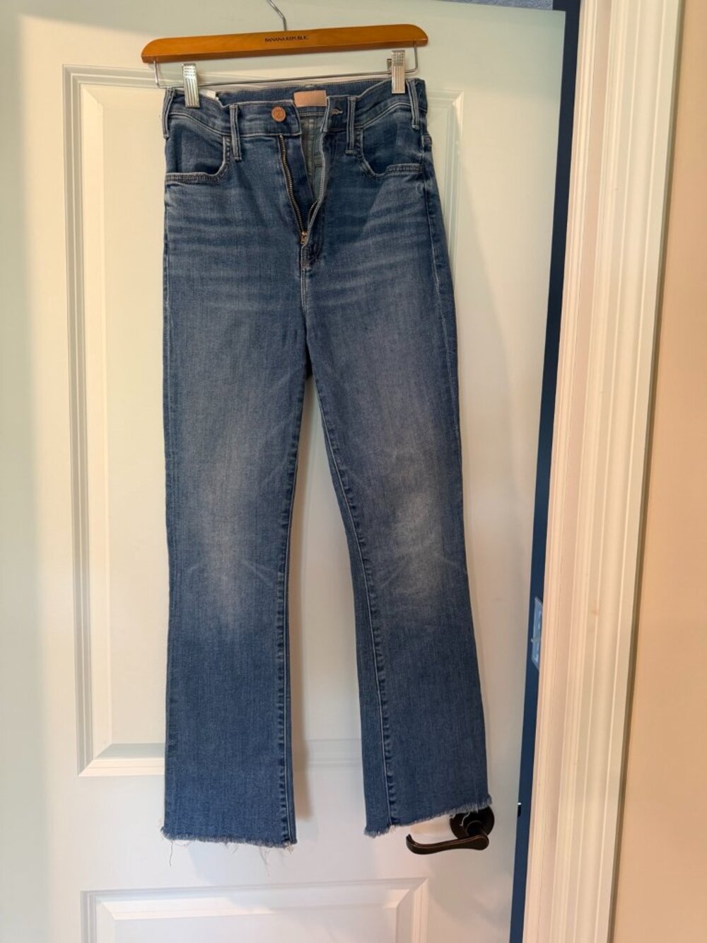 MOTHER Hustler Ankle Fray Jeans  25 Healing Jar High Rise Flare